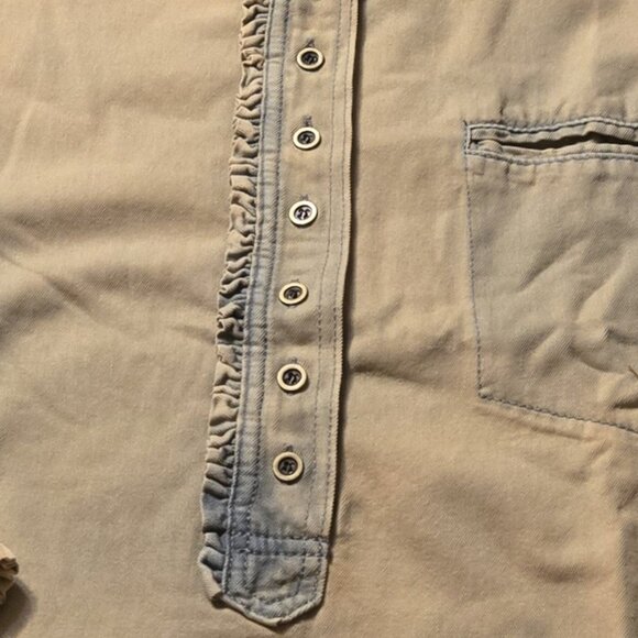 NEW Pink Denim Dreaming Pullover Oversized ruffled trim Blouse - Picture 9 of 10